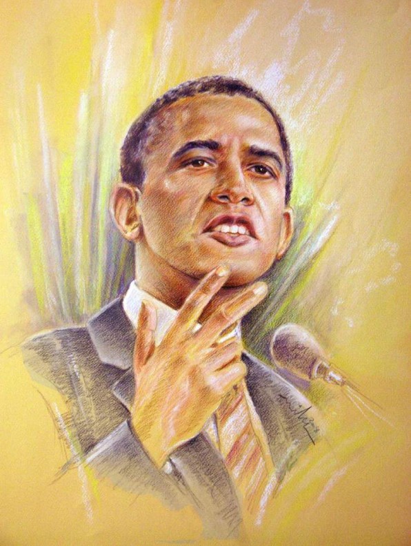 Portrait de Barack Obama: Oui, Nous Pouvons!